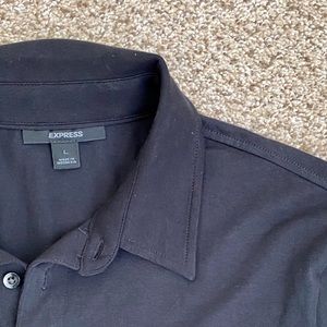 Express Men's Black Stretch Polo Shirt Size Large